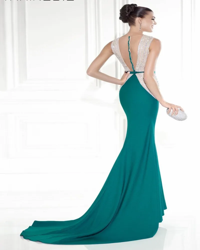 Сексуальная Спинки Русалка Вечерние Платья 2017 Новый V образным Вырезом Сияющий