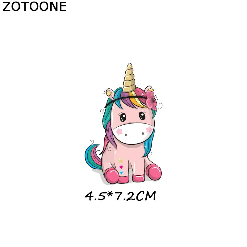 1082 ZOTOONE/милые нашивки в виде животных, набор, железные Переводные нашивки в форме единорога для девочек, детская одежда, печатные DIY виниловые наклейки для переноса тепла - Цвет: 1082