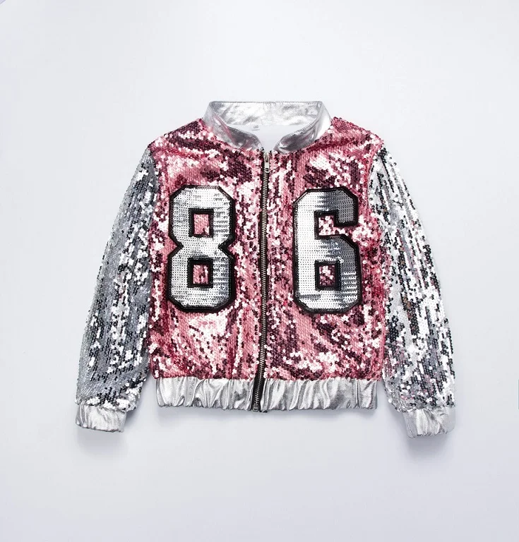 jackets Детская одежда в стиле хип-хоп с блестками; Одежда для девочек; куртка; укороченные топы на бретелях; рубашка; шорты; костюм для джазовых танцев; одежда для бальных танцев; уличная одежда - Цвет: jackets