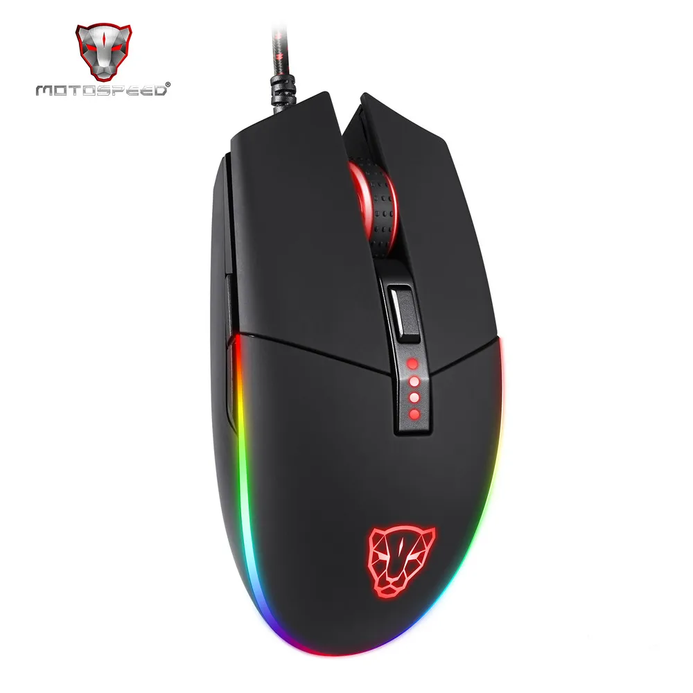 MOTOSPEED V50 игровая мышь 4000DPI оптическая 6 кнопок светодиодный Проводная