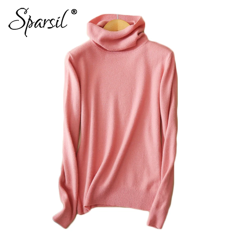 Sparsil женский Зимний вязаный свитер из чистой шерсти весна осень кашемировый