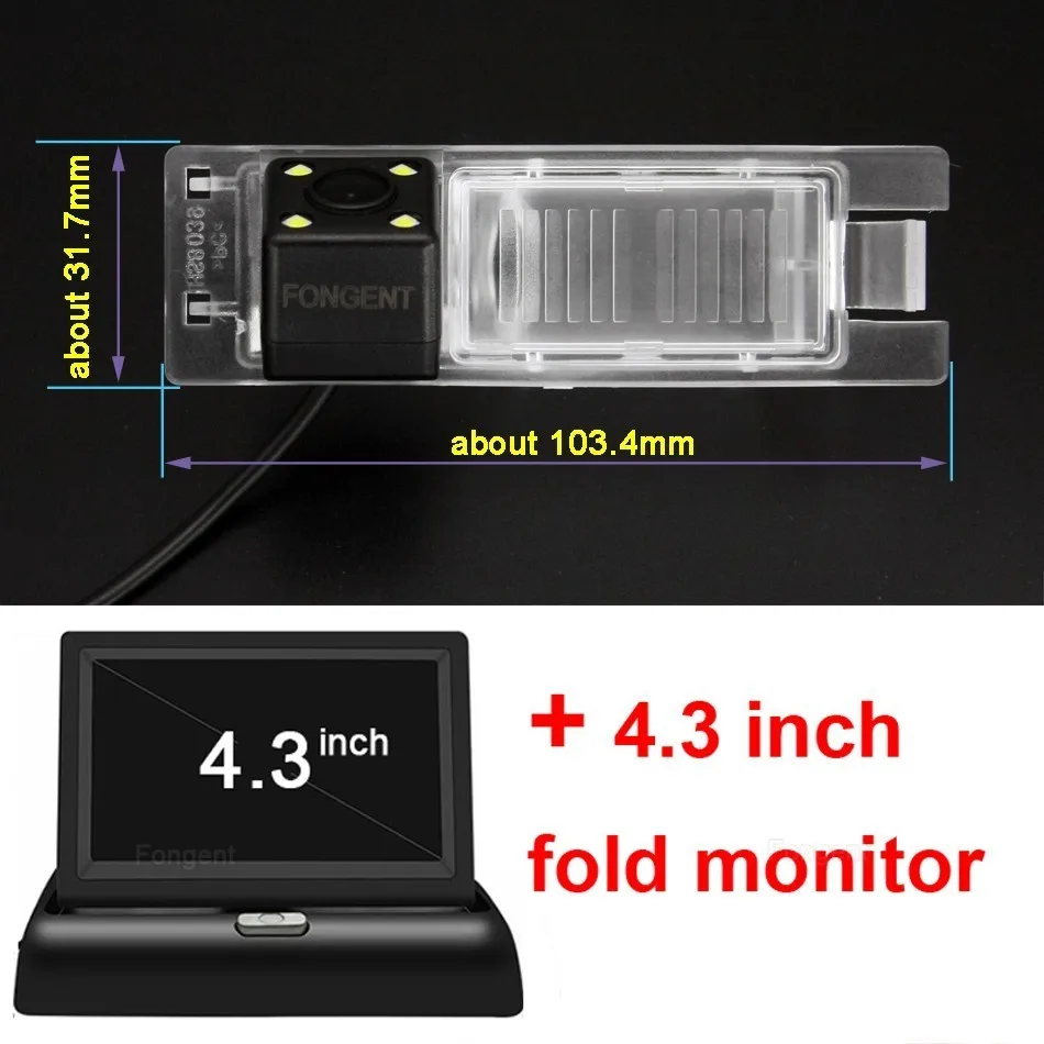 with monitor 4 Для Buick Opel Astra H J Corsa Meriva Vectra Zafira Insignia FIAT Grande Regal Автомобильная CCD камера заднего вида беспроводной монитор - Название цвета: with monitor 4