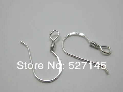 1Pair 925 Sterling Silver Earring Wire Hook Coil Ear Beads Jewelry Findings | Украшения и аксессуары