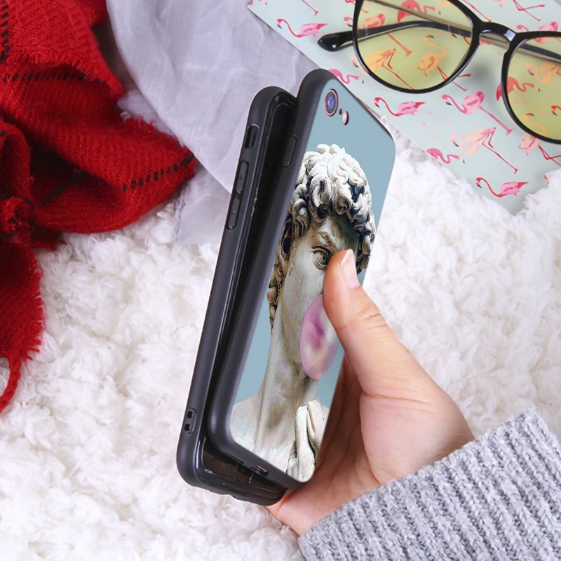 David Art Printing Phone Case for iPhone 6 6s 7 8 Plus X XR XS Max European Soft Cover Luxury Silicone Cases |