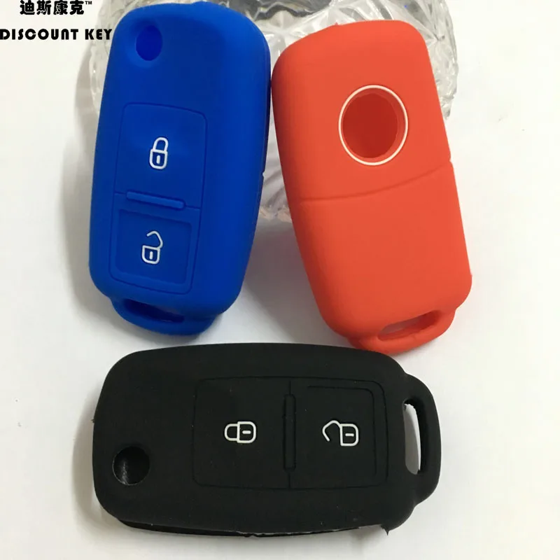 Силиконовый для ключа автомобиля чехол для VW Amarok Polo Golf MK4 Bora Jetta Altea сиденье для Skoda Octavia, Fabia 2 кнопки