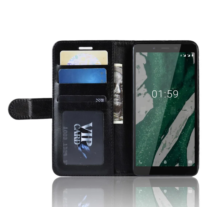 Новый роскошный кожаный чехол книжка в стиле ретро для Nokia 1 Plus кошелек с