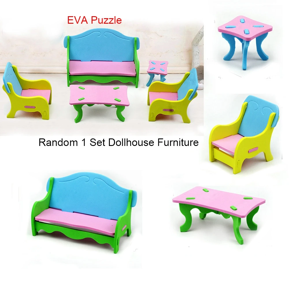 2019New DIY 1 компл. Моделирование миниатюрный EVA мебель игрушечные лошадки кукольный домик пены мебель комплект для маленьких детей