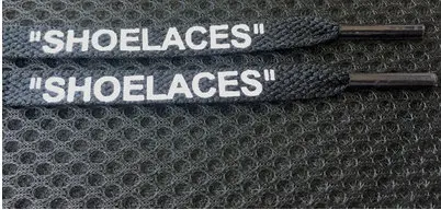 Black shoelaces Стиль vieruodis печать "шнурки" черный белый оранжевый зеленый OW подписанный AJ шнурки для обуви - Цвет: Black shoelaces