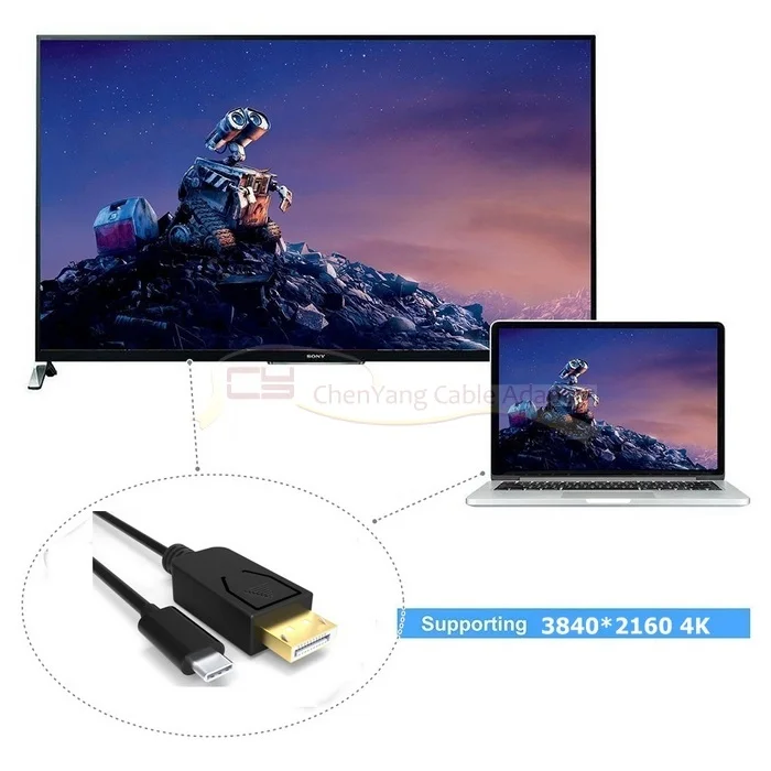 USB 3, 1  C USB-C DisplayPort MINI DP 4  UHD HDTV   Chromebook & Macbook   1, 8 m 6ft