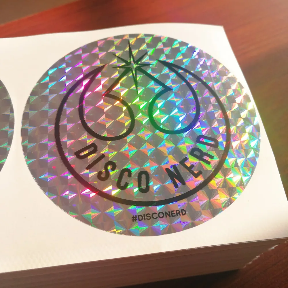 Custom order 80mm diameter Hologram label sticker Self-adhesive Single color printing, Item No. CU79