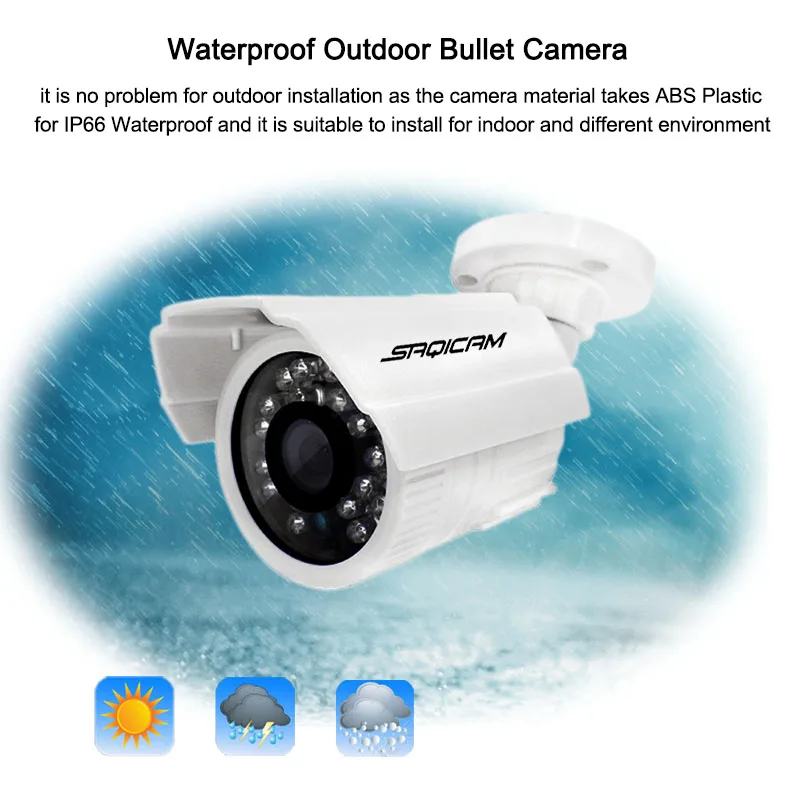 Saqicam 4CH 960P AHD система безопасности CCTV 1080N DVR комплект 2 шт. 1200TVL ИК Водонепроницаемая
