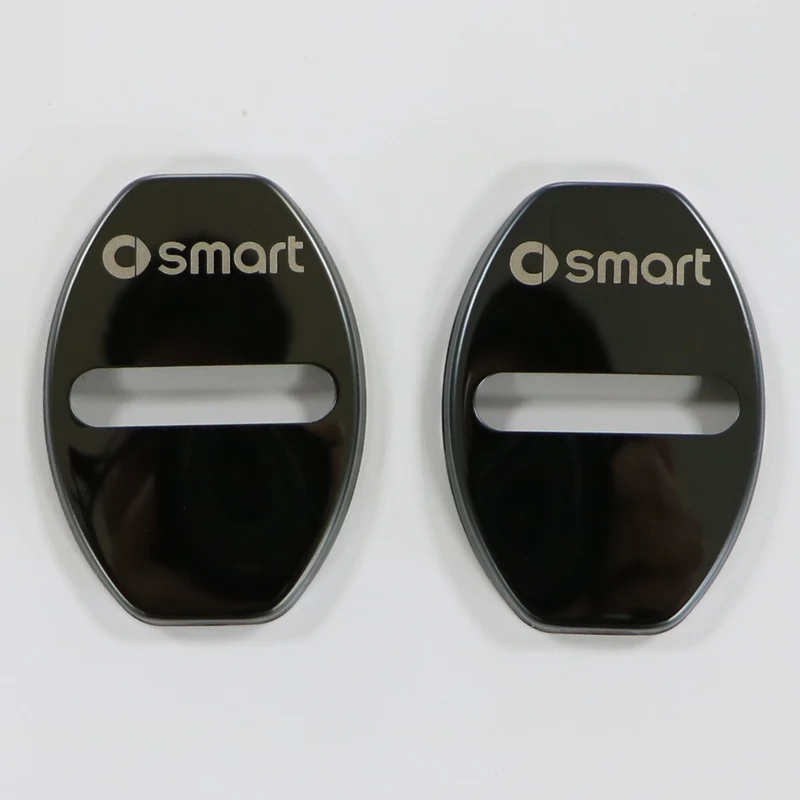 S-black 2 шт. крышка дверного замка из нержавеющей стали для 2008- Smart 451fortwo декоративная Защитная крышка от ржавчины аксессуары для модификации автомобиля - Название цвета: S-black