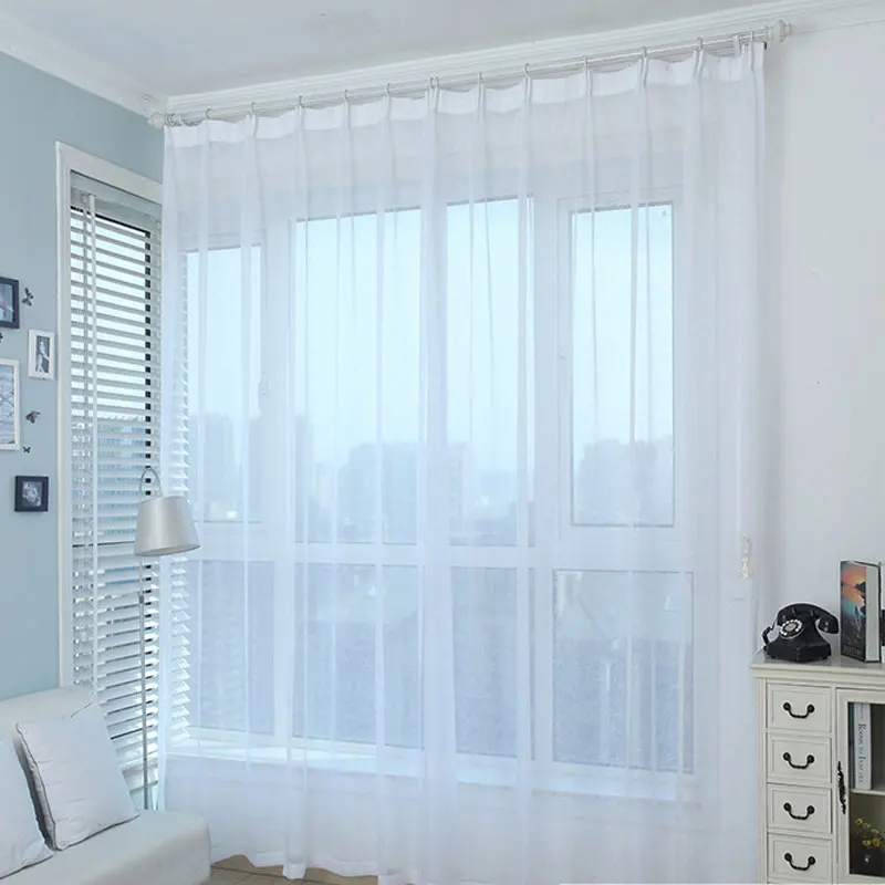 Однотонные прозрачные Занавески современные простые для гостиной спальни
