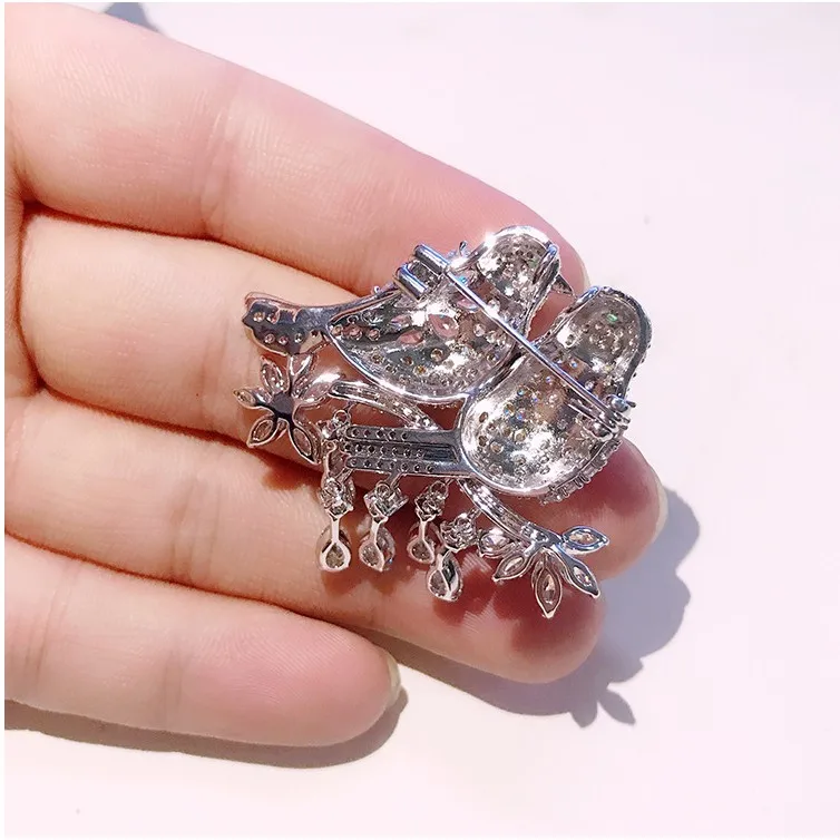 Free shipping 3pcs wedding favor bridesmaid present brooch animal bird diamond brooches for women pin Colored glaze | Дом и сад