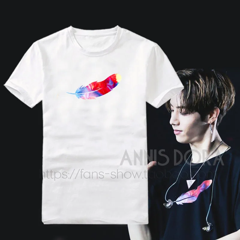 GOT7 2017 WORLD TOUR Таиланд станция Цвет перо с логотипом короткий рукав футболка |
