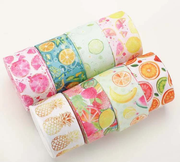 10 ярдов Различные размеры лента с принтом фруктов милая/красивая|Ленты для шитья|