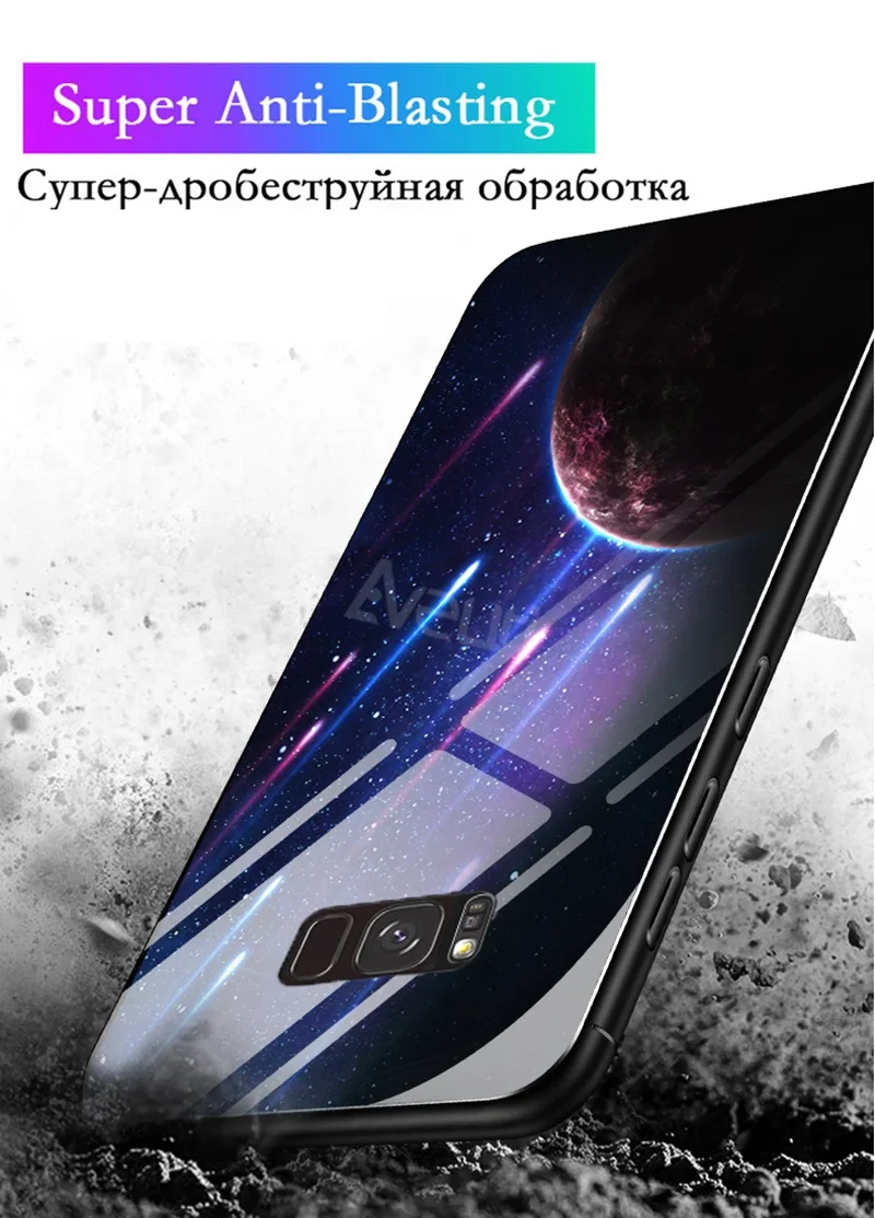 Чехол в виде светящегося стекла для samsung Galaxy Note 10 Plus S8 S9 S10 Plus Note 9 Coque Силиконовый чехол для телефона для samsung S8 Plus S9