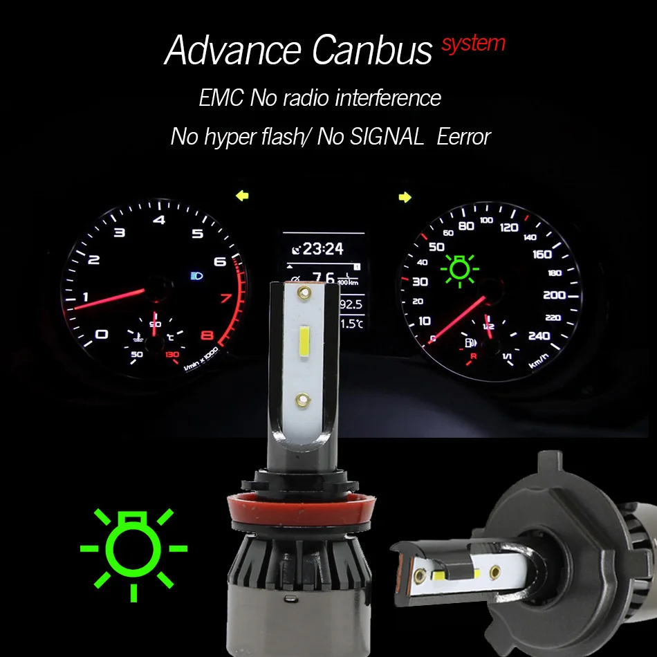 Автомобисветильник светодиодные фары YAMYFF Canbus H7 H4 светодиодный H1 H11 H8 H9 6000 К лм 12 В |