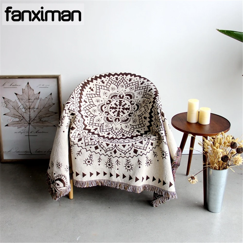 Miglior Coperta Per Asciugamano Per Divano Estivo In Stile Pastorale Americano Per Divano A Maglia Mandala Tapestry Coperte Multifunzione Tappeto
