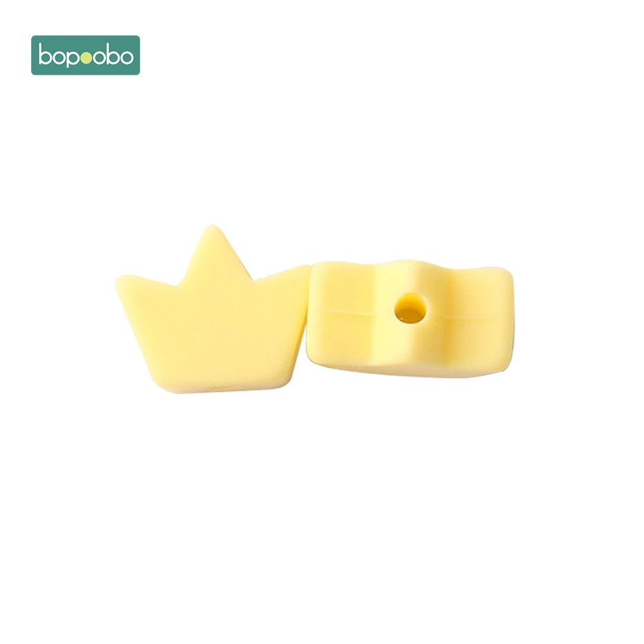 Candy Yellow Crown Bopoobo 30 шт. силиконовые трава бисер ребенок Прорезывание Зубов Бусины Жемчуг пищевого класса силиконовые мини-Корона грызуны Детские Прорезыватели - Цвет: Candy Yellow Crown