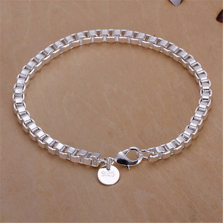 H172 4MM Серебряная цепочка, изысканный витой браслет, модная цепочка с подвесками для женщин и мужчин, одноцветная, для свадьбы, Милые простые модели ювелирных изделий, H207 - Окраска металла: H172 4MM