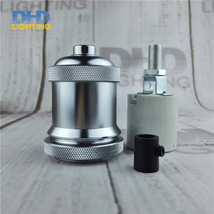 Винтажная Резьбовая розетка E27 розетка Edison ретро 11 цветов можно выбрать DIY аксессуары для ламп Алюминиевый патрон - Цвет: silver