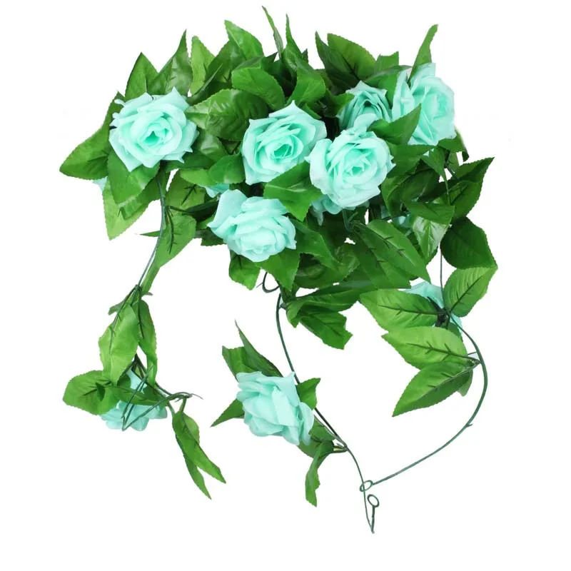 5 шт./лот искусственные розы из шелка Плющ лоза Искусственные цветы с зелеными