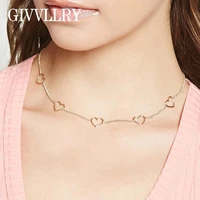 free shipping hollow heart collar chain necklace gift jewelry minimalist best friends vintage chain choker necklaces for women