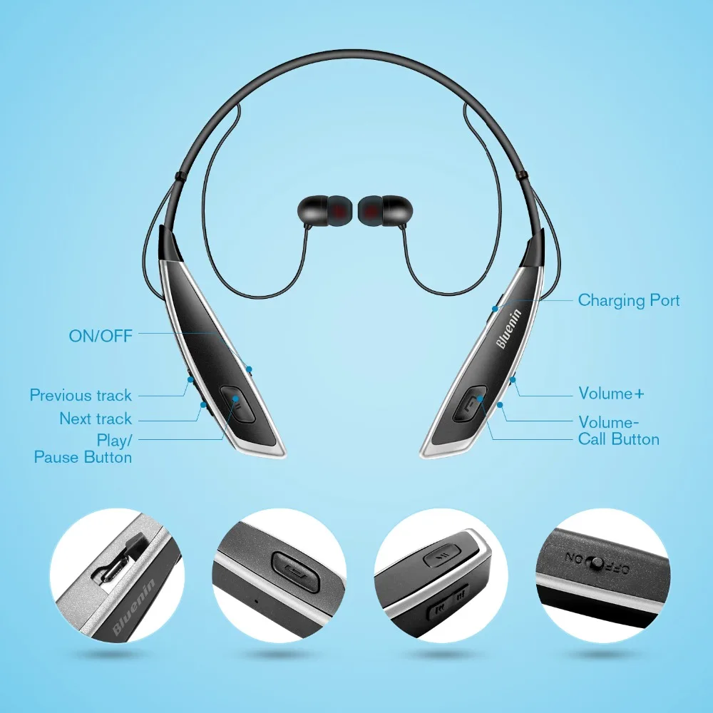 Bluenin BBH 810 магнитная ДИЗАЙН наушники Сверхлегкий Спорт тренировки Bluetooth