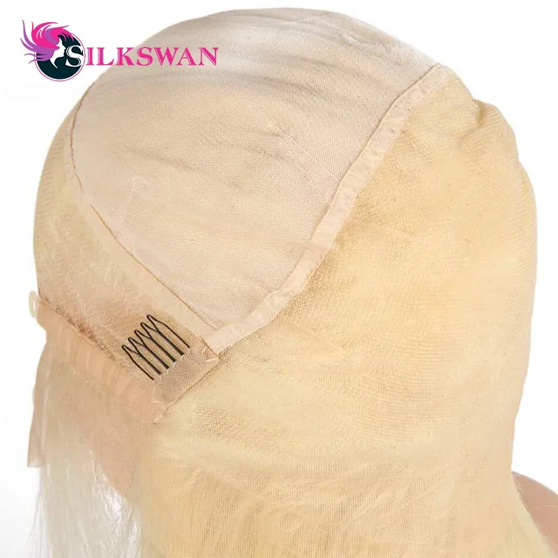 Silkswan волосы 613 парик на кружеве 150% бразильские прямые светлые человеческие волосы парики предварительно выщипанные с детскими волосами remy волосы для женщин