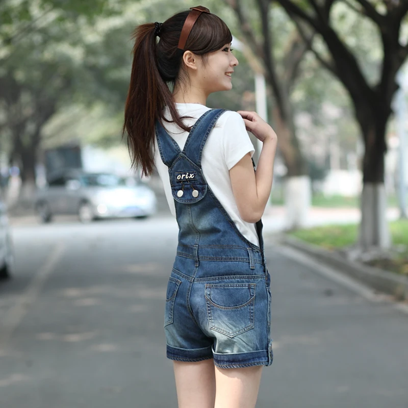 Женский джинсовый комбинезон на подтяжках свободный большого размера плюс