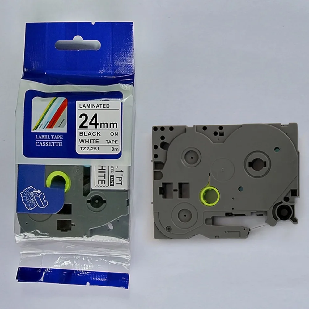 TZe251 24мм/8м черный на белом TZe-251 tz251 Совместимый для принтера ярлыков Brother tze tz лента Принтерная лента Maker.
