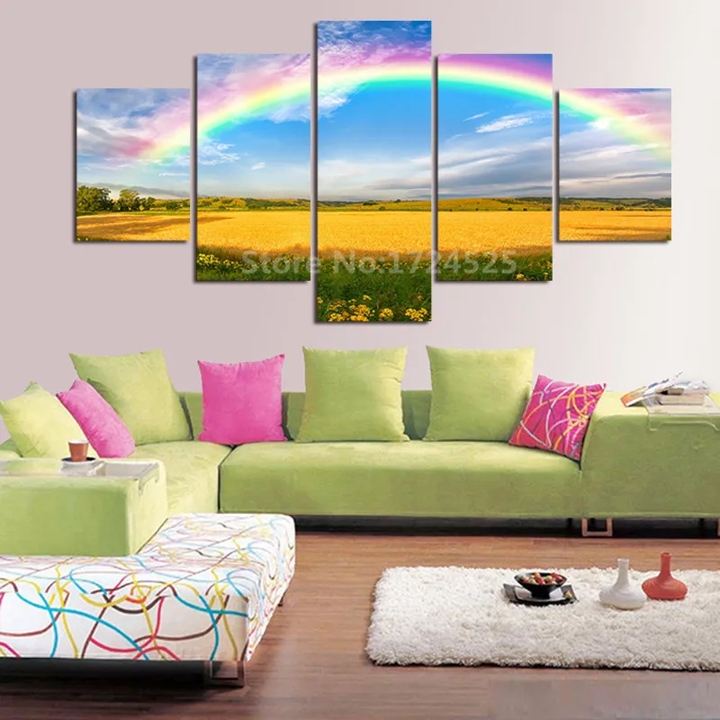 2017 Limited Real The Colours Rainbow 5pcs HD Toprated Canvas Painting For Living Room Wall Art Picture Home Decoration Unframed | Дом и сад