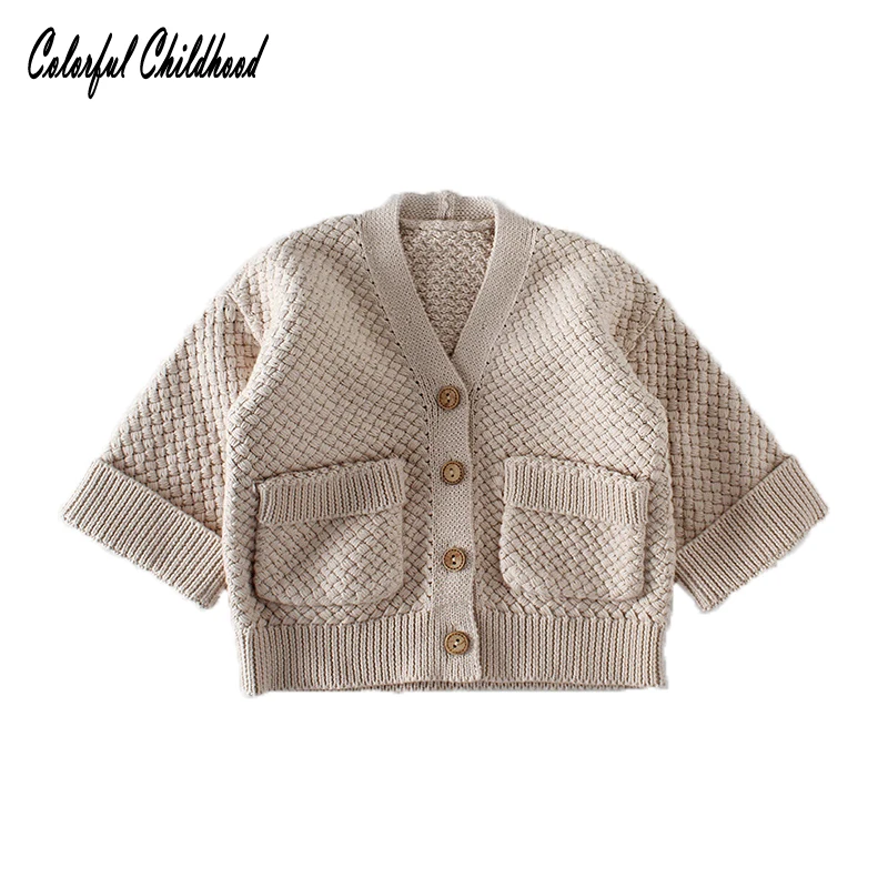 

Handmade baby sweater winter cotton kitting long sleeve cardigans infant kids jackets children outwear 0-24m