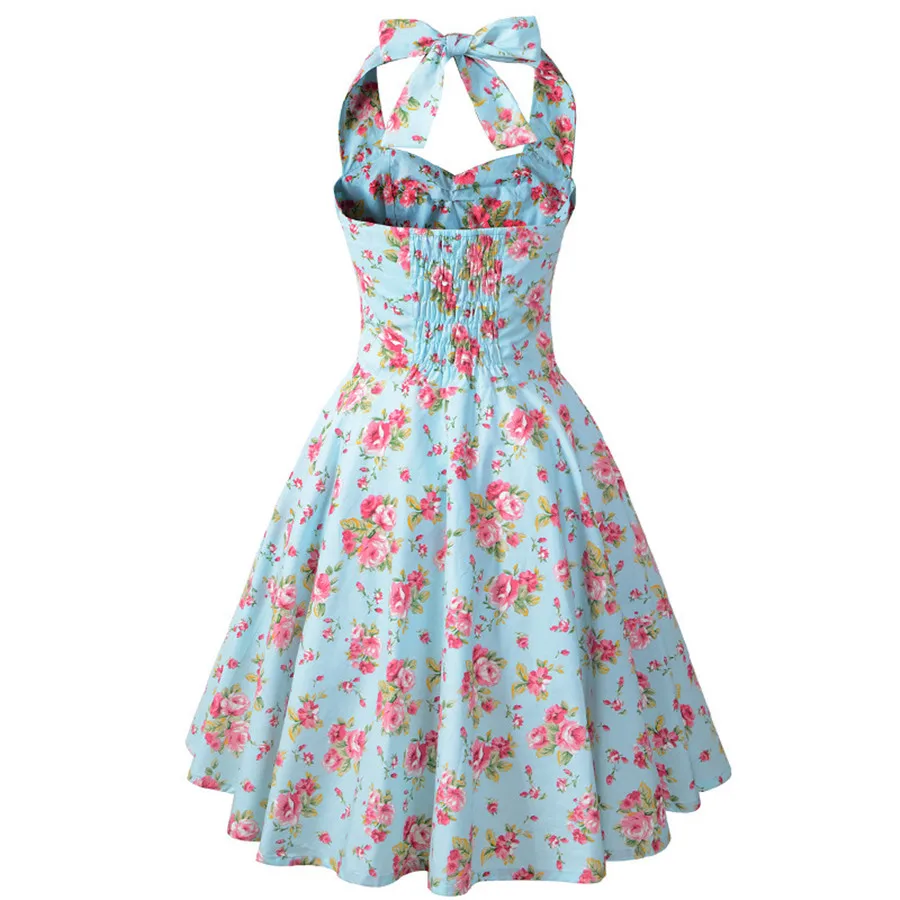 Новый Элегантный Холтер с цветочным принтом женское платье vestido de festa пикантная