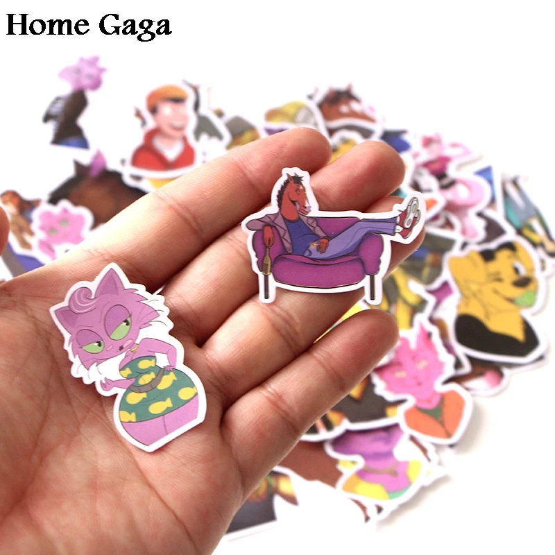 Homegaga 58 шт. BoJack всадник ПВХ водонепроницаемый мультфильм для скрапбукинга альбом багаж скейтборд телефон настенная гитарная наклейка D1802