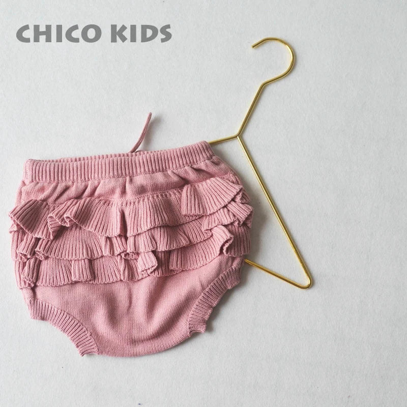 Baby Boys Girls Knitted Cotton PP Shorts W/ Ruffles &amp 3 colors Infant Balls shorts Bloomers | Детская одежда и обувь