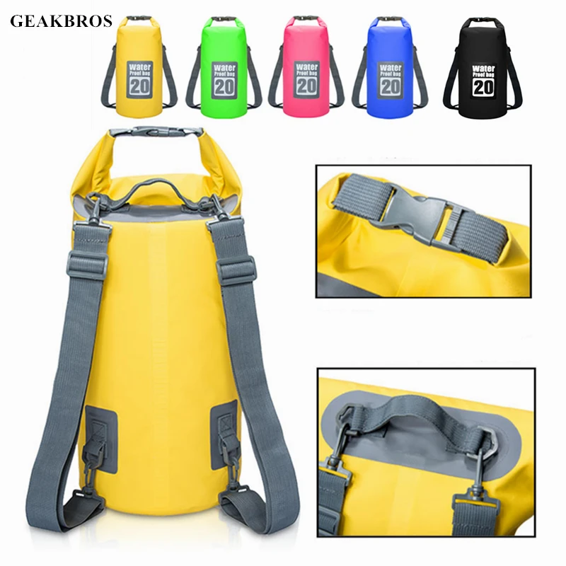 Плавательные сумки 5 л/10 л/15 л/20 л/30 л водонепроницаемые сухие мешки для хранения