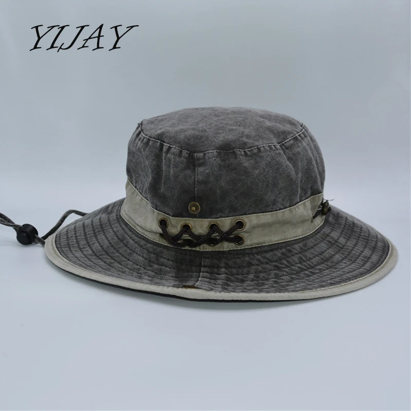 Панама YIJAY мужская с широкими полями шляпа защитой от ультрафиолета для прогулок