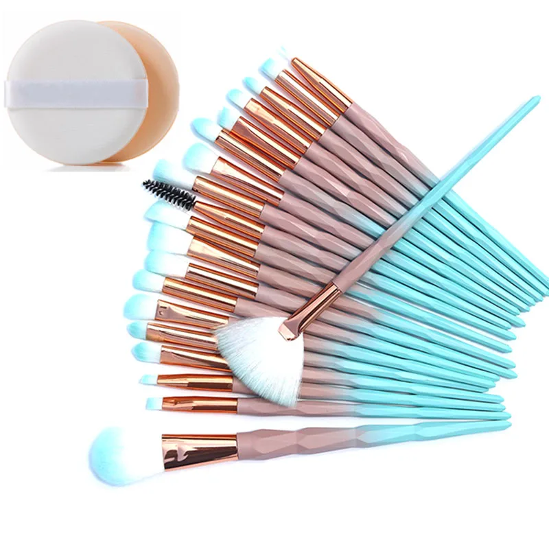 20 шт. набор кистей для макияжа с бриллиантами пудра основа румяна растушевка