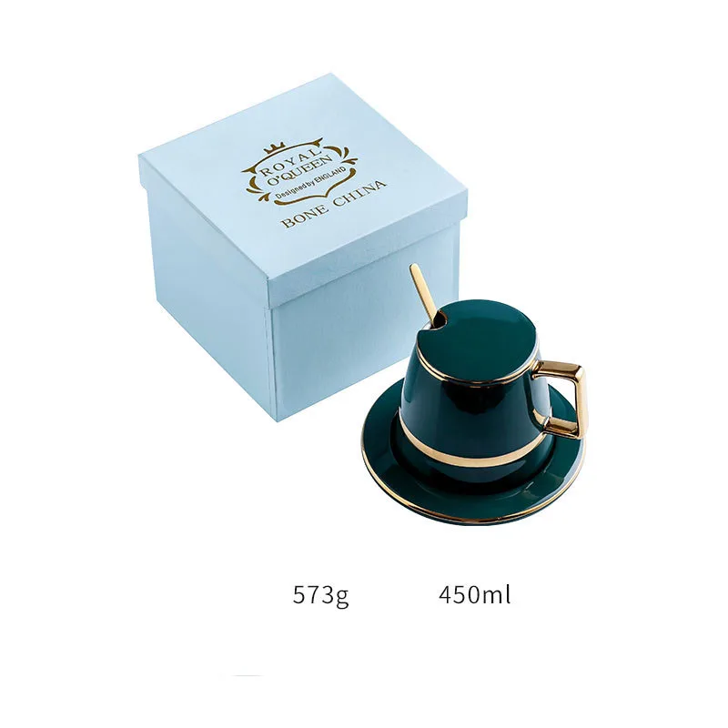Coffee cup European luxury porcelain retro gift box set water cup Nordic high grade gift cup with spoon cover