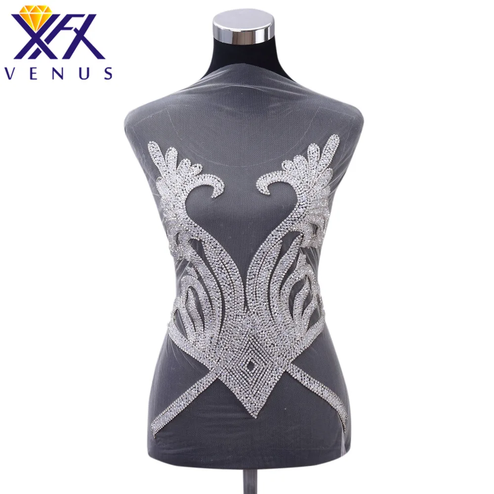 XFX VENUS 1 PC Beading sewing model rhinestone applique beaded beads patches for wedding dress evening gown show coustume | Дом и сад