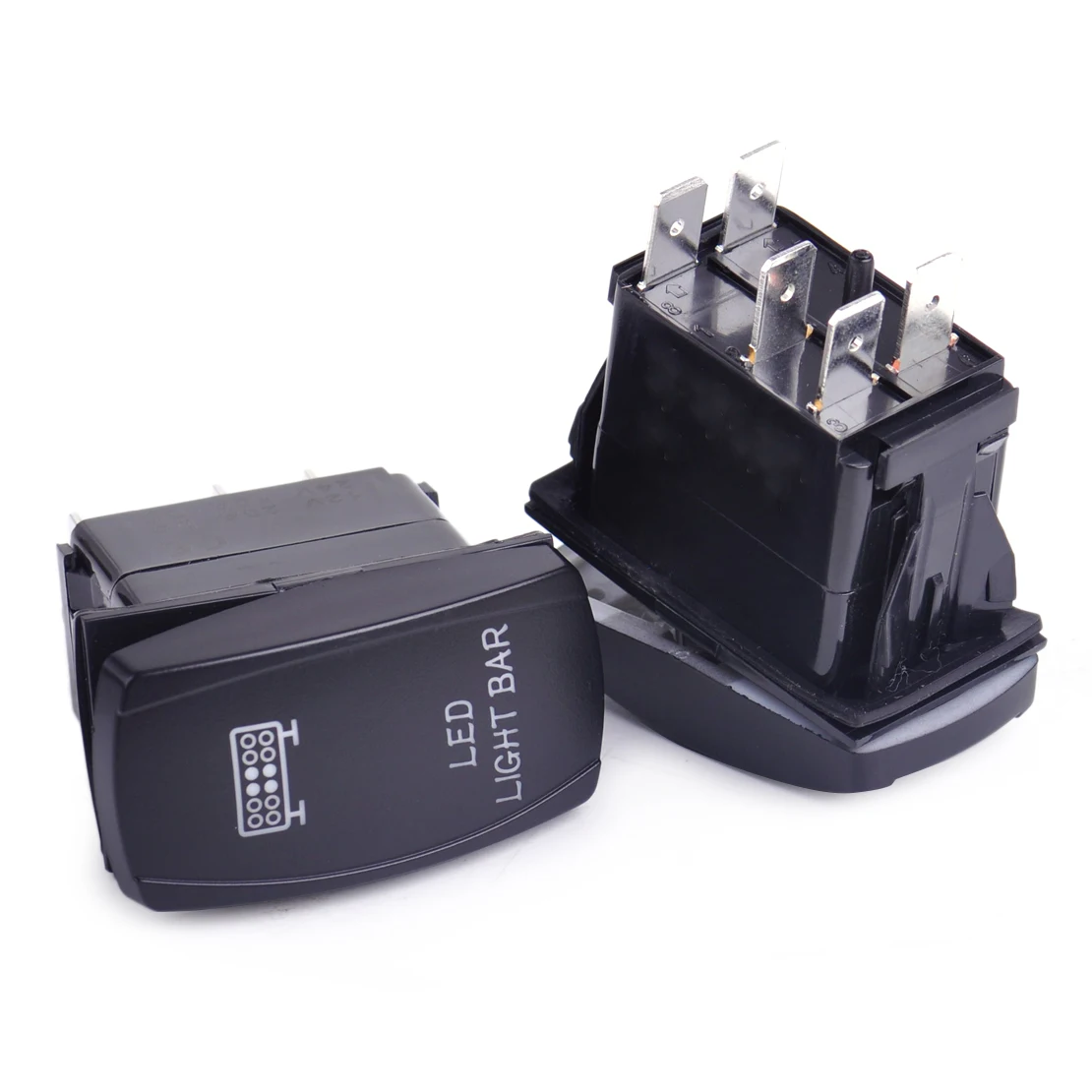 

DWCX 3Pcs Front & Rear LED Light Backlit Rocker Switch On-Off 5 Pin for VW Ford Audi BMW Mazda Honda Suzuki UTV Car Boat Truck