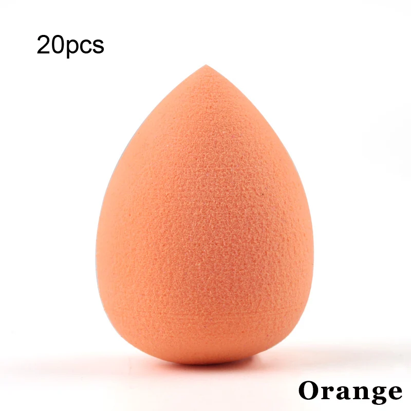 M Orange 20pcs Средний макияж губка серьги в форме капли воды, основы под макияж, буфами на рукавах корректор порошок гладкой Красота косметический спонж для макияжа инструмент - Цвет: M Orange 20pcs