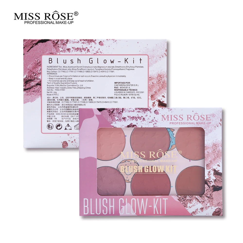 Miss Rose 6 видов цветов румяна для щек палитра водостойкая пудра Контур бронзатор