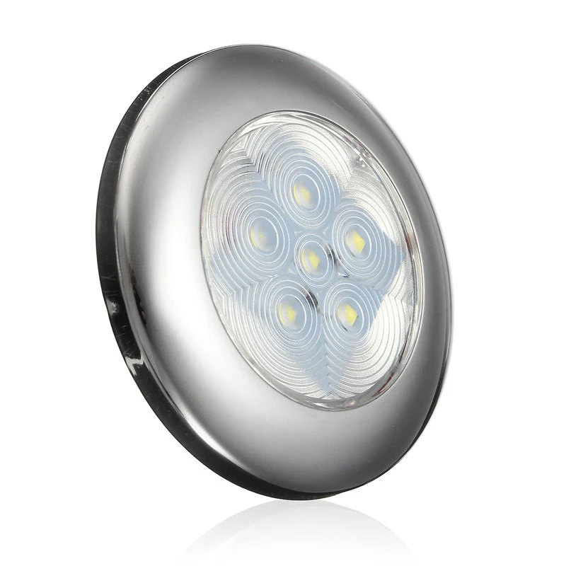 6LED 12В Морская Лодка для яхты Круглый купол из нержавеющей стали потолочный