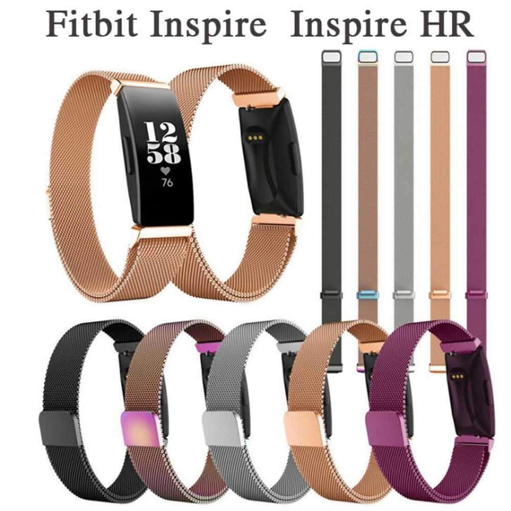 Timethinker 16 мм Миланский стальной ремешок для Fit bit Inspire Магнитная часовая полоса HR