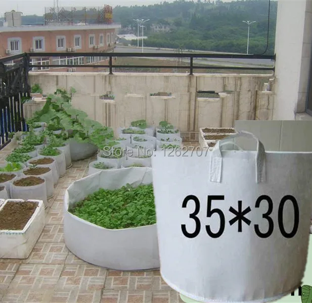 

Садовый мешок thicke, мешок для посадки деревьев дюйма, горшки для посадки растений дюйма, 35 х30 см, белый, нетканый, для посадки