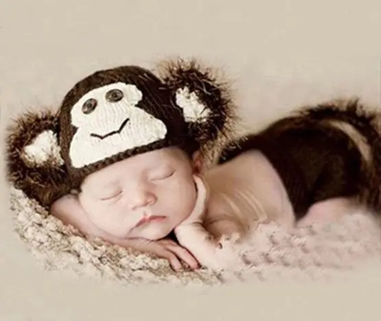 Новорожденный ручной работы вязка крючком младенческой мальчик девочка шапки