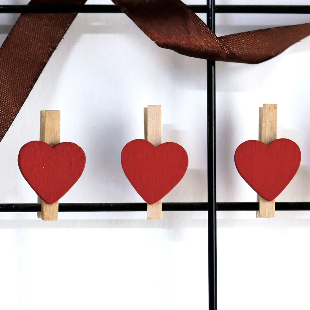 50 шт. деревянные мини зажимы для фотографий|heart wooden clips|wooden clipsdecorative clips |